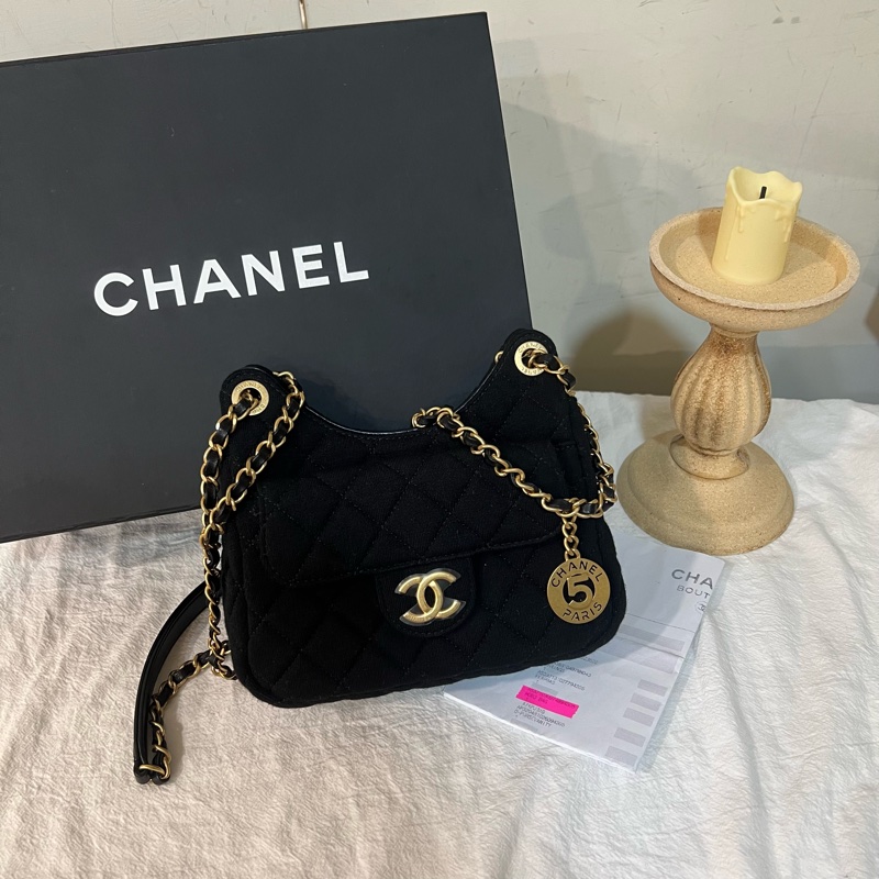ෆ Chanel 23C天貓精靈🖤帆布款hobo🈶購證-8