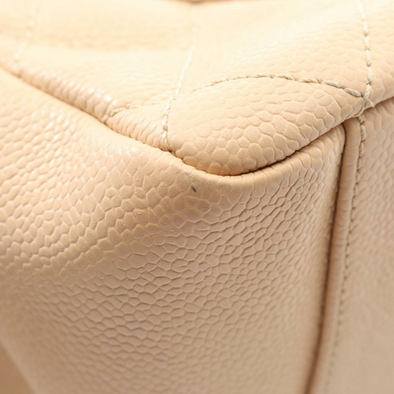 CHANEL Matelasse Grand Shopping GST 粒面小牛皮托特包,米色,女款,A50995-6