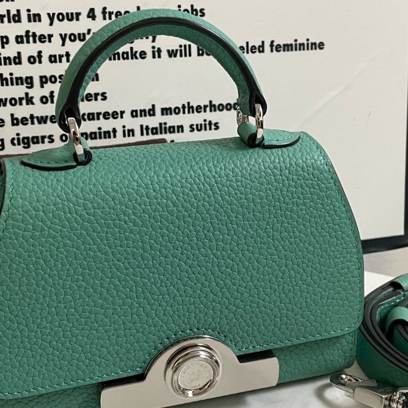 Moynat 莫奈 Rejane 女士手提包斜挎包 mini Taurillon Blush牛皮 湖水綠色 銀色鎖扣 手提包肩背包-2