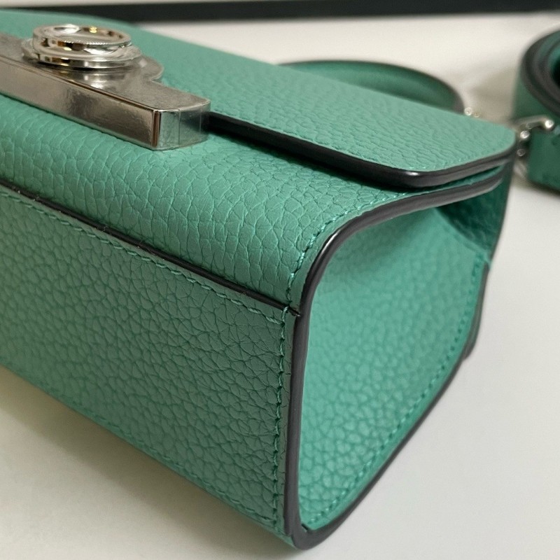 Moynat 莫奈 Rejane 女士手提包斜挎包 mini Taurillon Blush牛皮 湖水綠色 銀色鎖扣 手提包肩背包-5