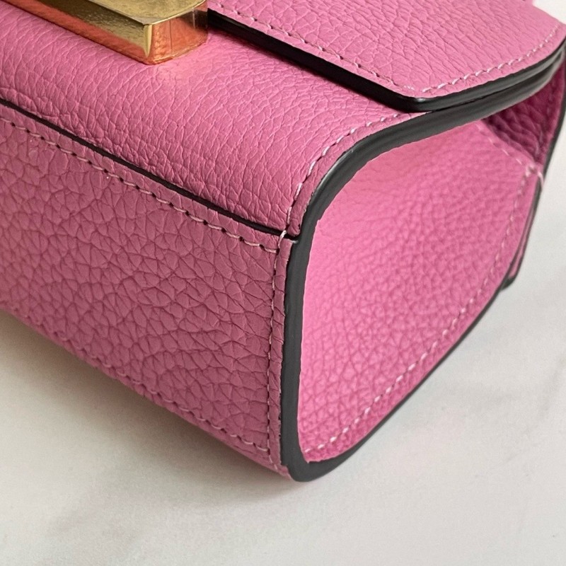 Moynat 莫奈 Rejane 女士手提包斜挎包 mini Taurillon Blush牛皮 玫瑰粉色 金色鎖扣 手提包肩背包-5