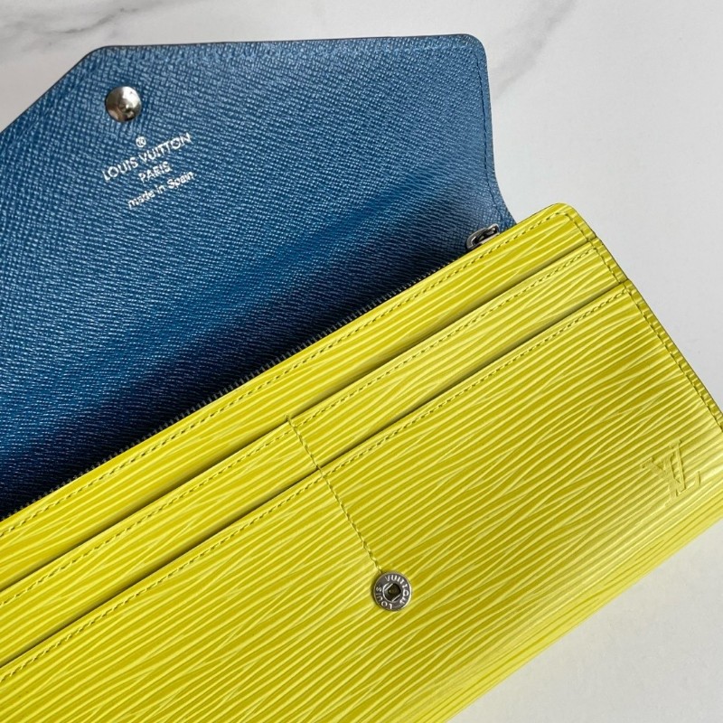 LV Louis Vuitton 路易威登 水波纹長款錢包 長夾 銀包黃藍撞色
19*10*3-5