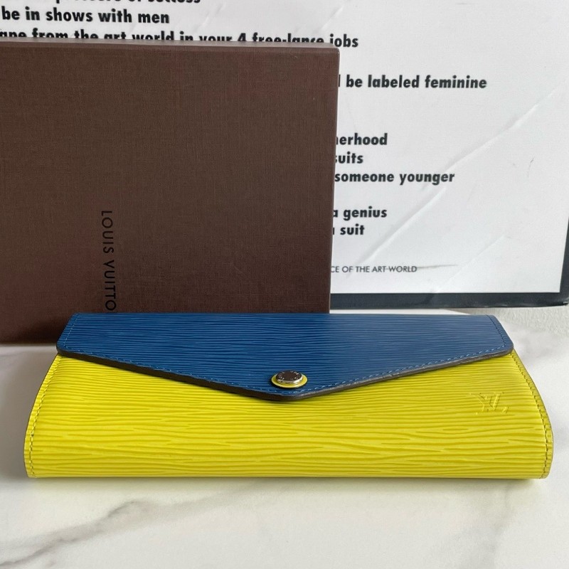 LV Louis Vuitton 路易威登 水波纹長款錢包 長夾 銀包黃藍撞色
19*10*3-6