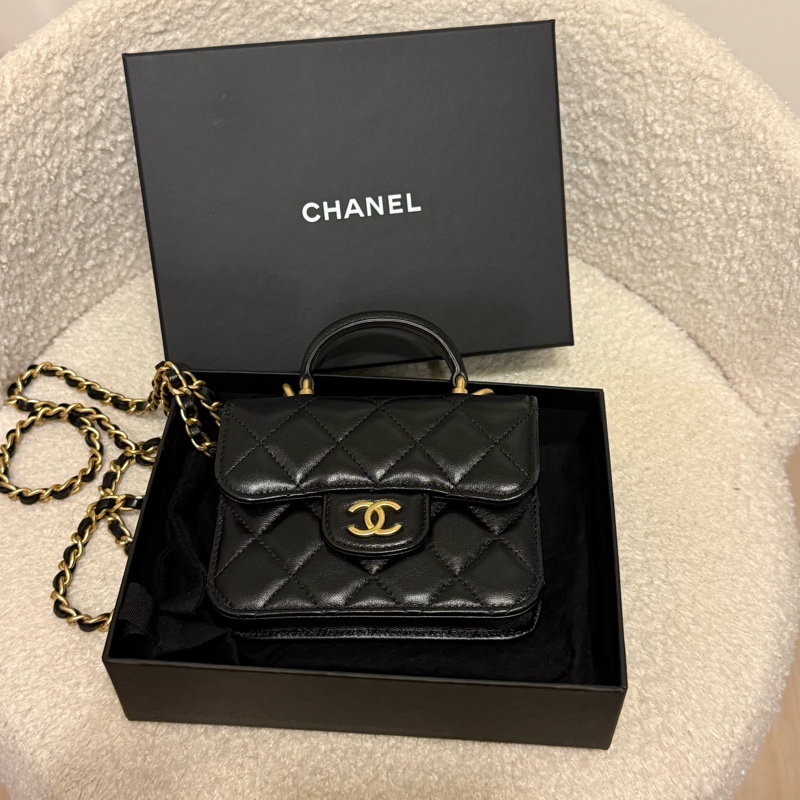 Chanel 手工坊 黑金 小廢包 斜背包-0