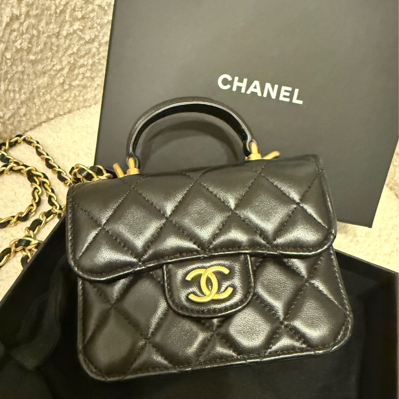 Chanel 手工坊 黑金 小廢包 斜背包-5