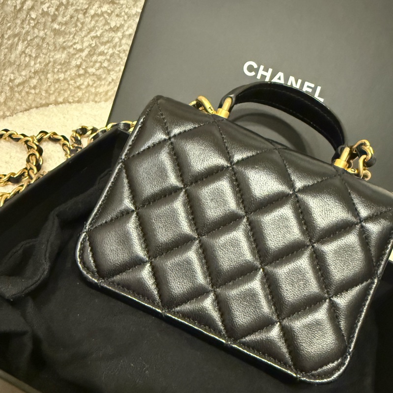 Chanel 手工坊 黑金 小廢包 斜背包-6