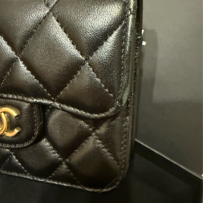 Chanel 手工坊 黑金 小廢包 斜背包-8