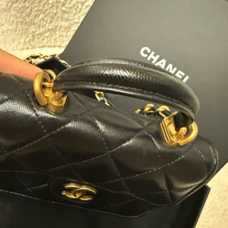Chanel 手工坊 黑金 小廢包 斜背包-12