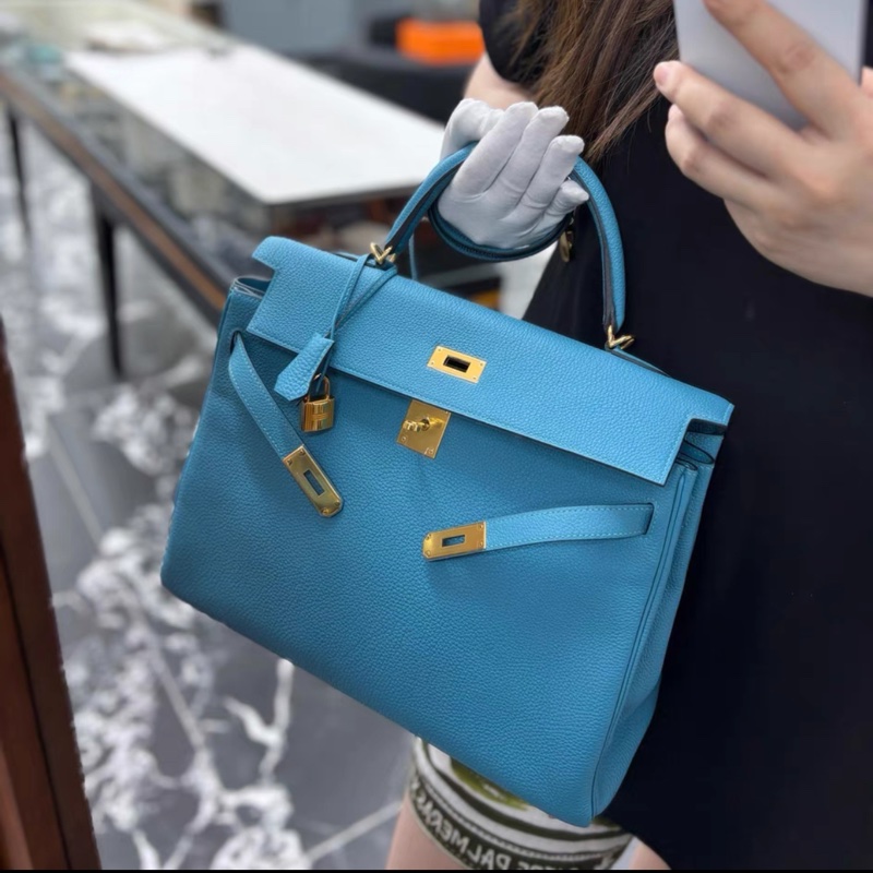 99新 Hermes 7B松石藍Kelly35,框R,Togo-0