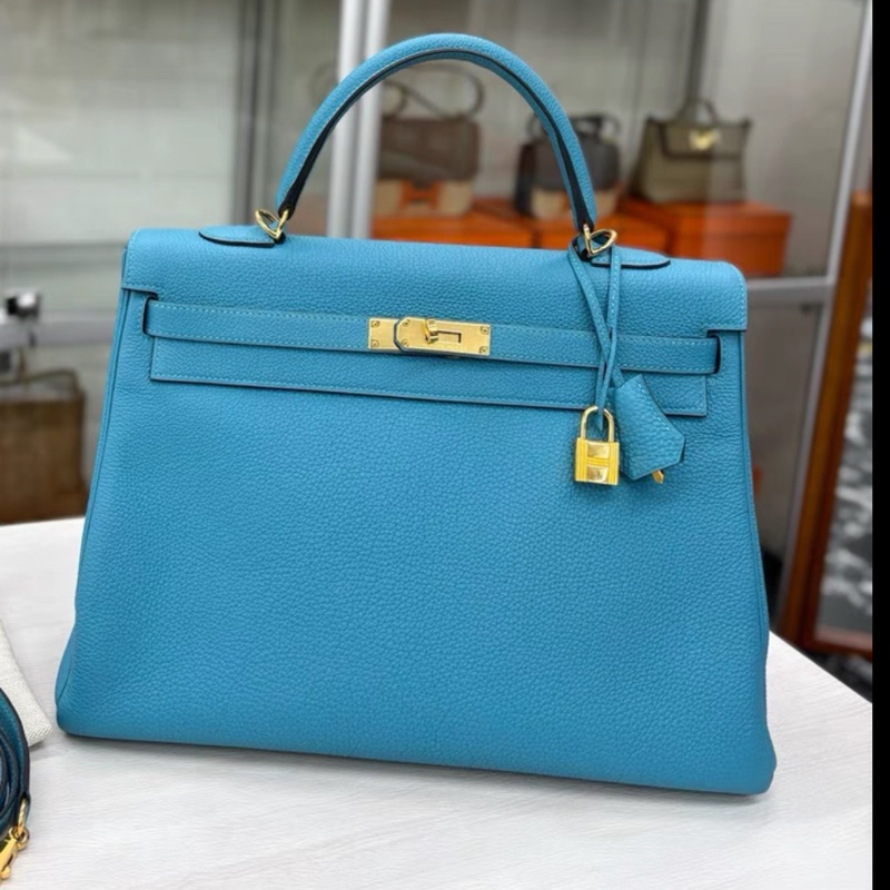 99新 Hermes 7B松石藍Kelly35,框R,Togo-1