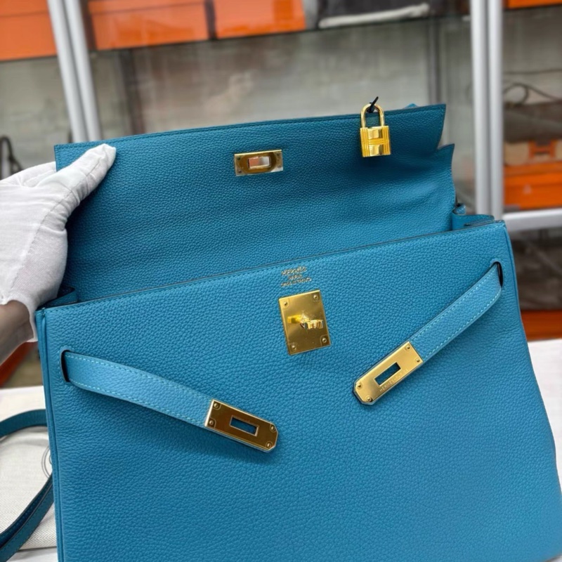 99新 Hermes 7B松石藍Kelly35,框R,Togo-7