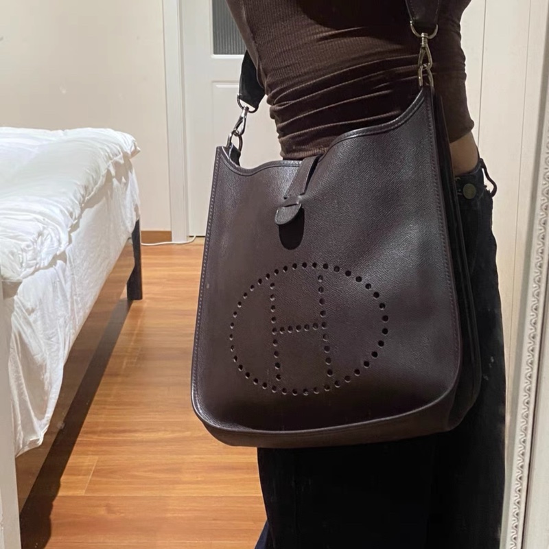 Hermes Evelyne 33 烏木色 epsom皮 原始成色-0