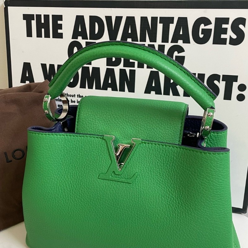 LV Louis Vuitton 路易威登 Capucines BB 手提包肩背包 牛皮 綠色 27*17*9cm-1