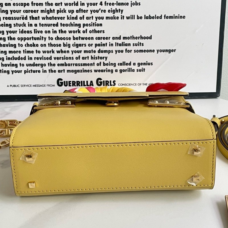 Delvaux tempete系列 鵝黃色小號 手提包 肩背包 19*15*6cm-3