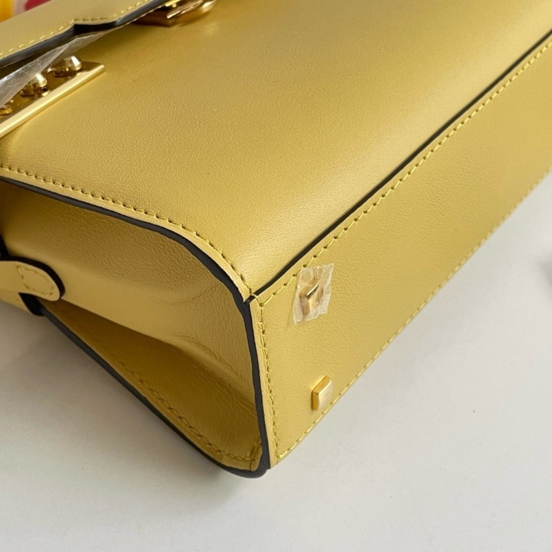 Delvaux tempete系列 鵝黃色小號 手提包 肩背包 19*15*6cm-4