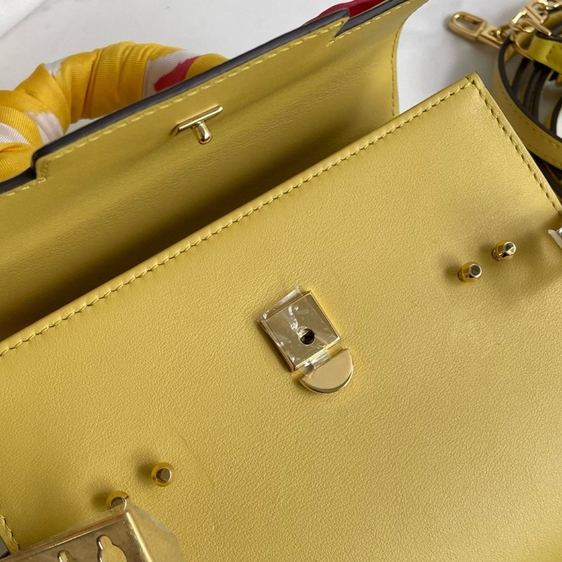 Delvaux tempete系列 鵝黃色小號 手提包 肩背包 19*15*6cm-6