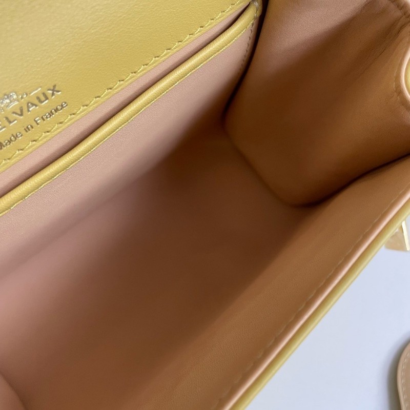 Delvaux tempete系列 鵝黃色小號 手提包 肩背包 19*15*6cm-7