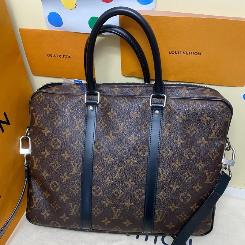 LV路易威登 經典老花公文包 電腦公事包 尺寸約35x27x6cm-1