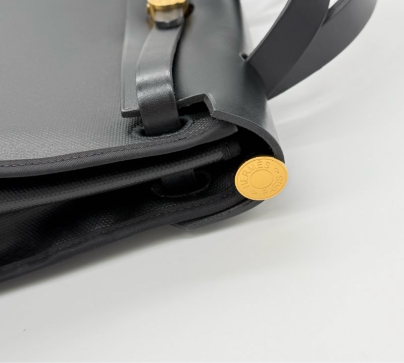 愛馬仕HERMES HERBAG31最美黑金釦手提包肩背包稀有熊貓配色手提包肩背包-11