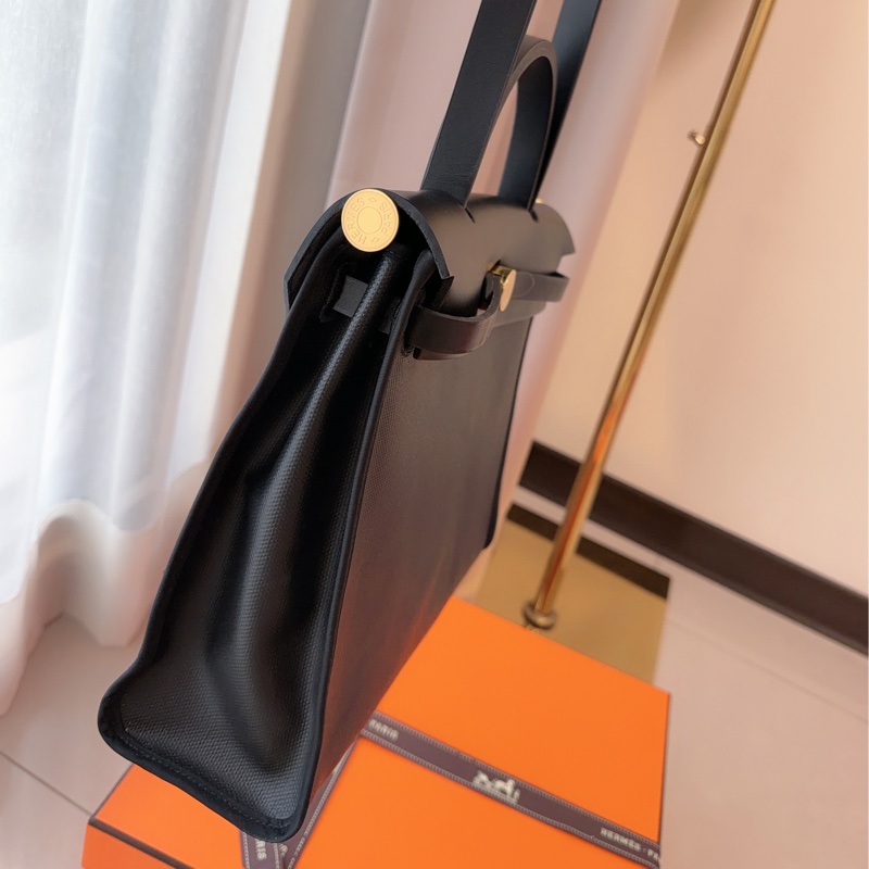 愛馬仕HERMES HERBAG31最美黑金釦手提包肩背包稀有熊貓配色手提包肩背包-9