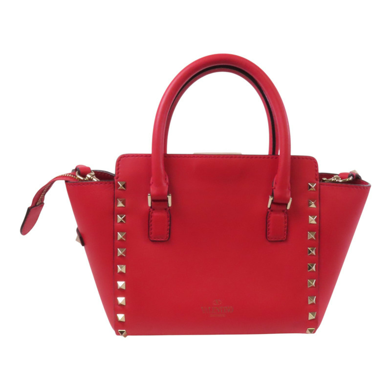 Valentino 牛皮皮革Rockstud金扣手挽肩背兩用袋-1