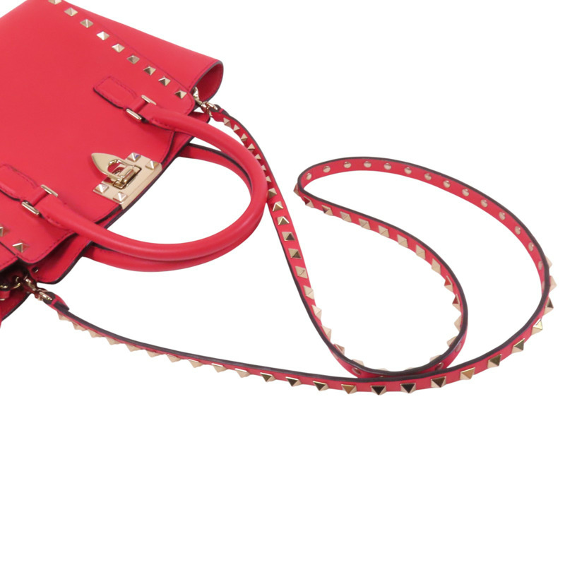 Valentino 牛皮皮革Rockstud金扣手挽肩背兩用袋-7