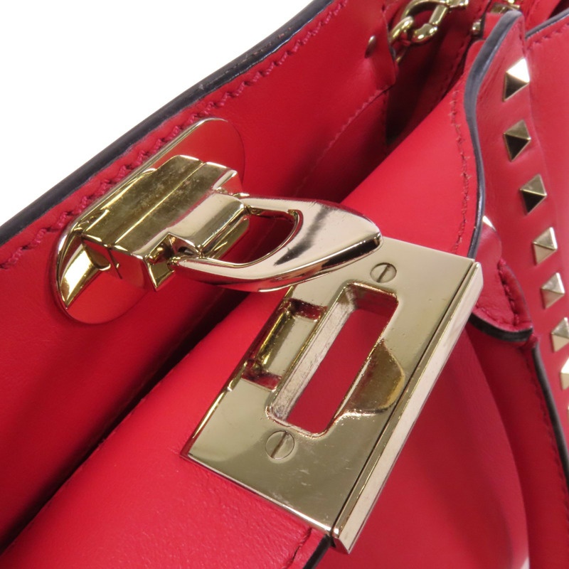 Valentino 牛皮皮革Rockstud金扣手挽肩背兩用袋-8