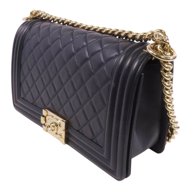 CHANEL 牛皮皮革Boy Chanel 25金扣鏈帶肩背袋-2