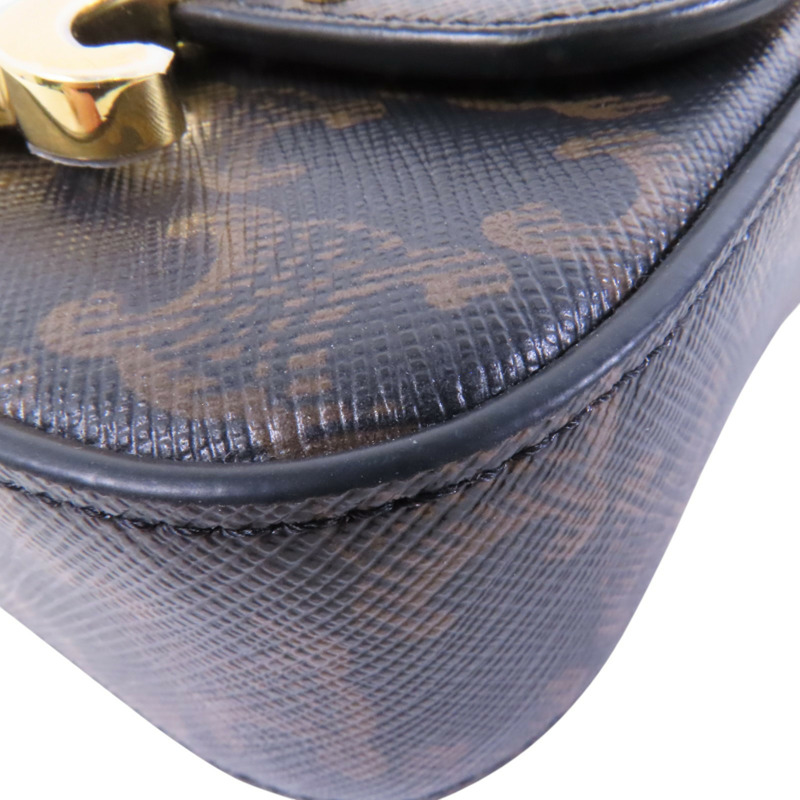CELINE Trionphe帆布Mini Claude金扣肩背袋-11