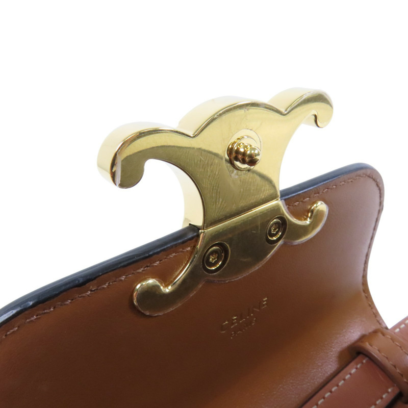 CELINE Trionphe帆布Mini Claude金扣肩背袋-15