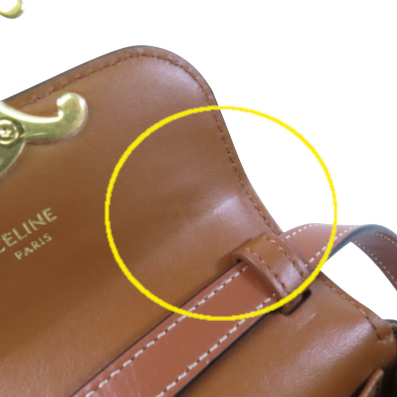 CELINE Trionphe帆布Mini Claude金扣肩背袋-16