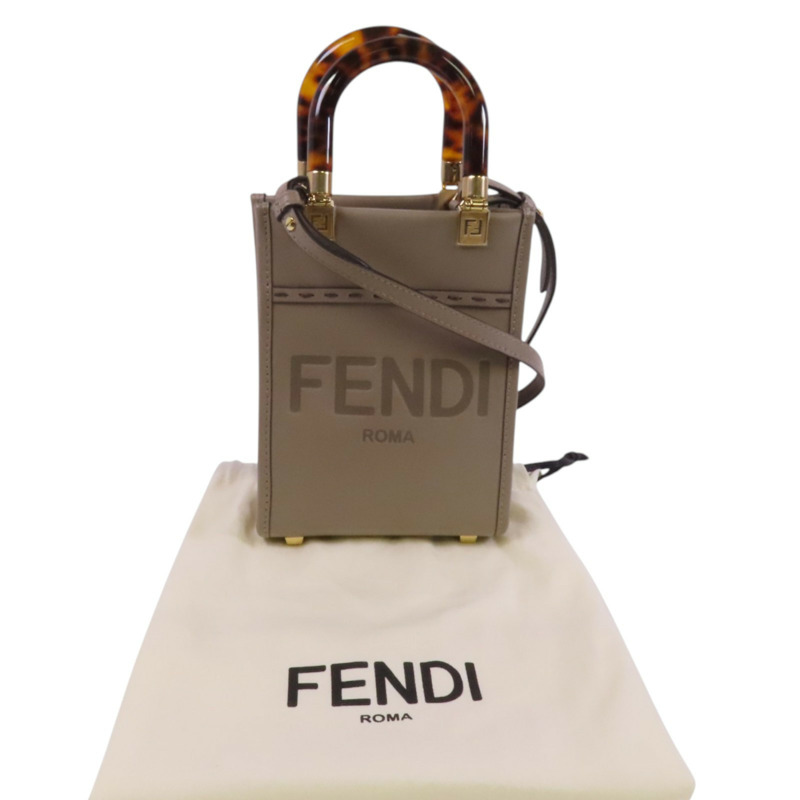FENDI 牛皮皮革Sunshine手挽肩背兩用袋-9