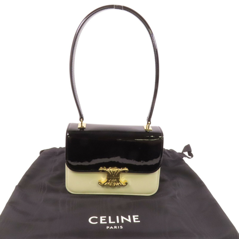 CELINE 漆皮皮革Teen Garance金扣肩背袋-9