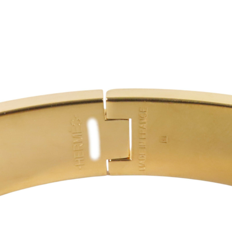 HERMES 金屬/琺瑯Clic H Bracelet金扣手鐲-7