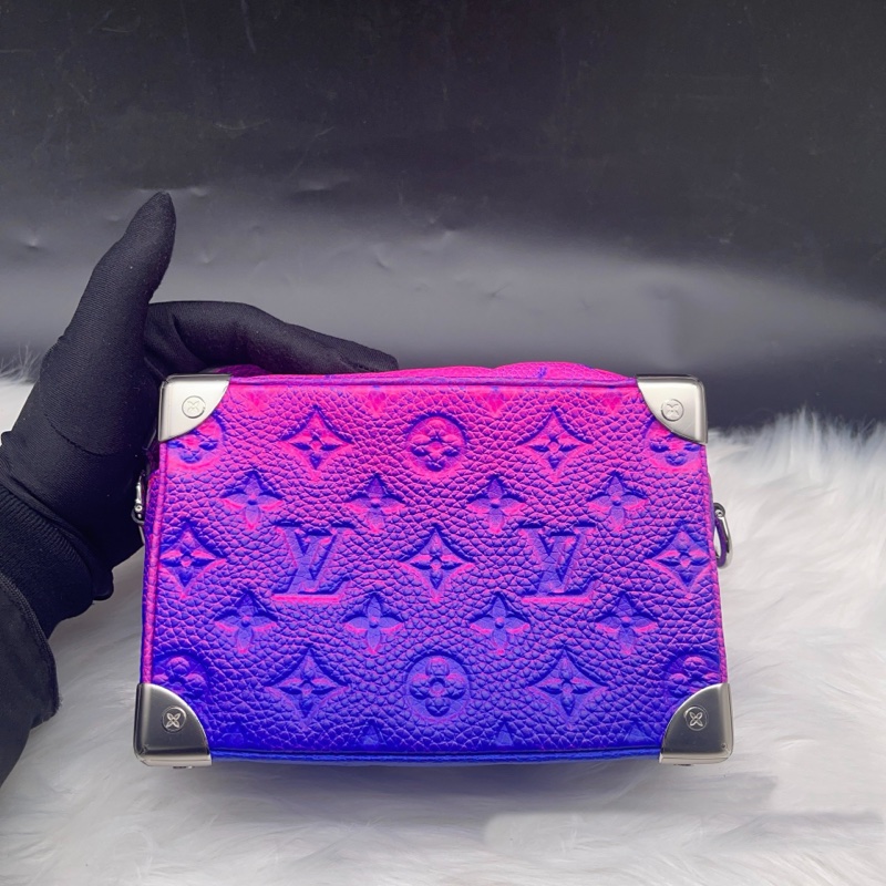 LV / 路易威登 炫彩盒子trunk粉紫漸變色 單肩斜挎包-6