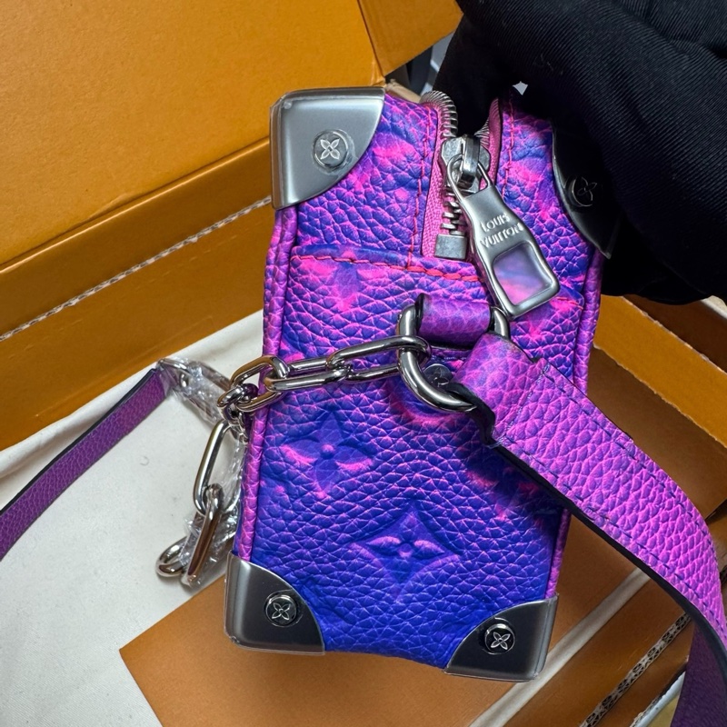 LV / 路易威登 炫彩盒子trunk粉紫漸變色 單肩斜挎包-10