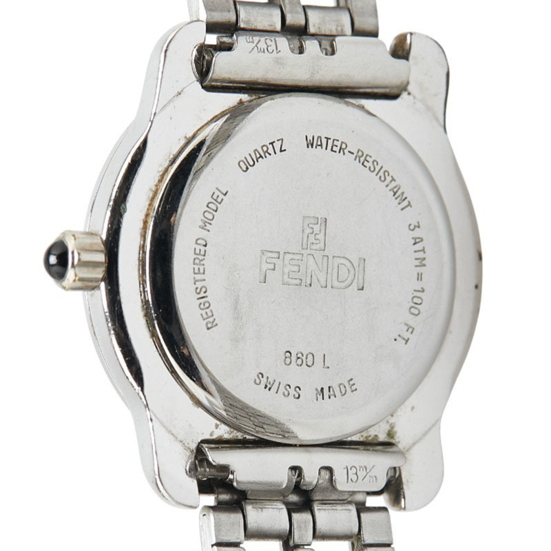 Fendi 860L 石英腕錶，黑色錶盤，不鏽鋼，女士-5