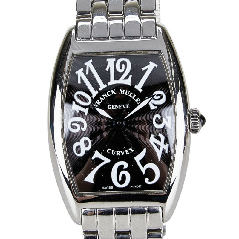 法蘭克穆勒 Tonneau Curvex 手錶 1752B 石英 黑色錶盤 不銹鋼 女款 FRANCK MULLER-0