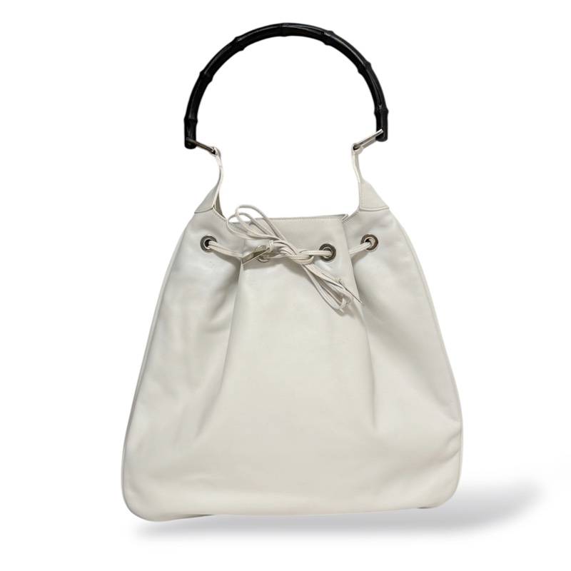 🍒GUCCI 經典竹節白托特包 2F250920-1-0