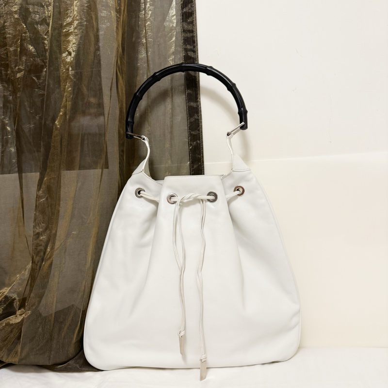 🍒GUCCI 經典竹節白托特包 2F250920-1-1