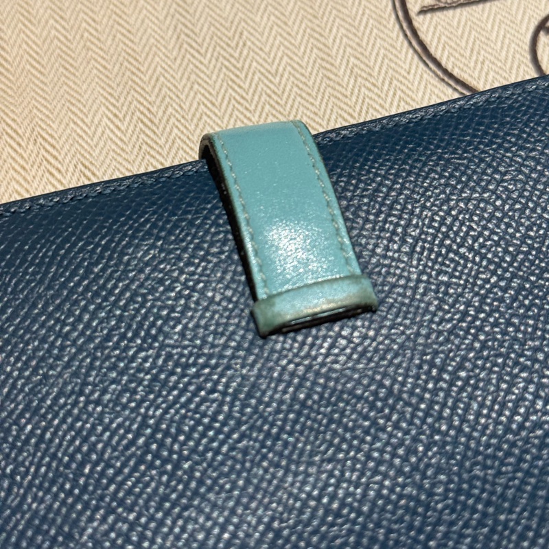 HERMES Bearn雙色 Epsom牛皮銀色H穿式長夾-7