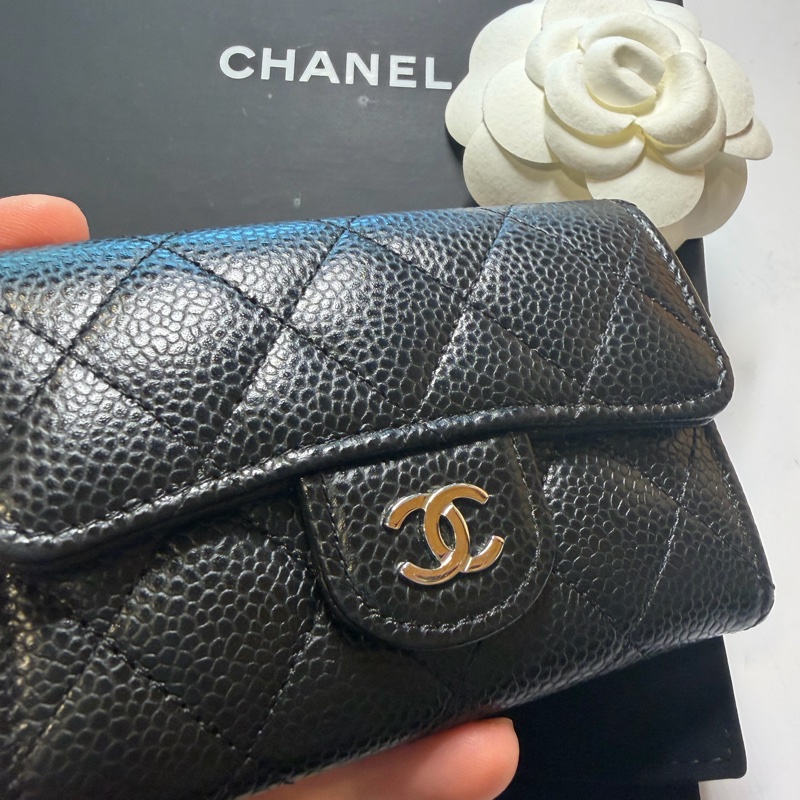 🎄聖誕節禮物🎁CHANEL 魚子醬皮革 單層卡包-2