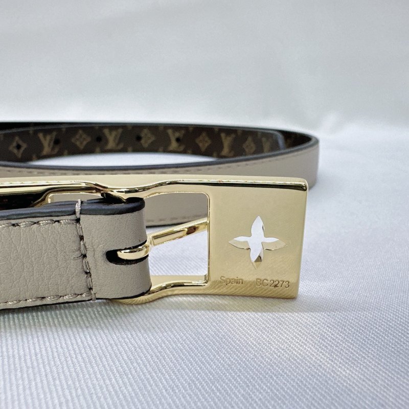 LV Duo皮革拼老花雙面腰帶-6