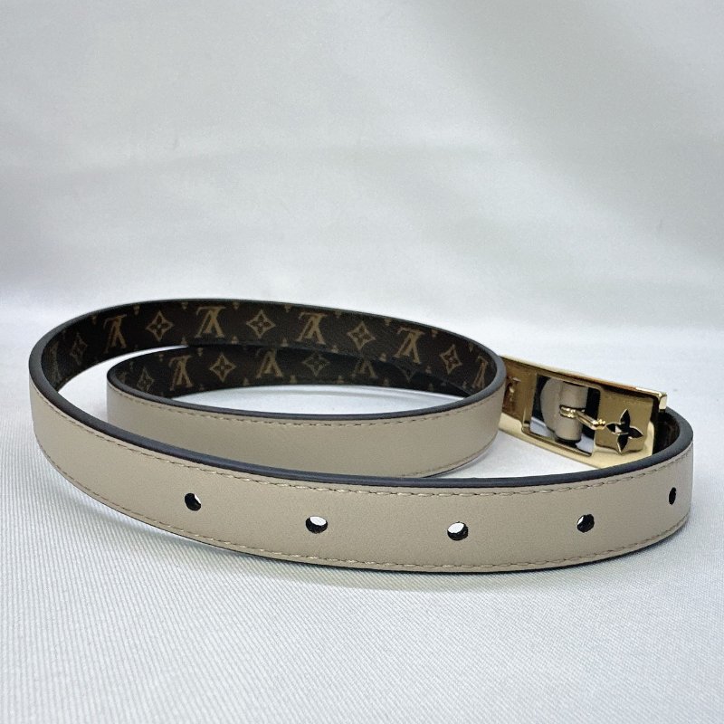 LV Duo皮革拼老花雙面腰帶-7