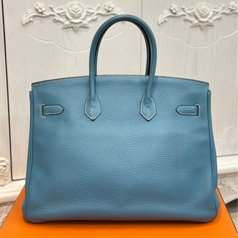 #配件齊全 #最便宜鉑金包 愛馬仕鉑金包Birkin35 Togo皮牛仔藍 小賈斯丁同款🔥-7