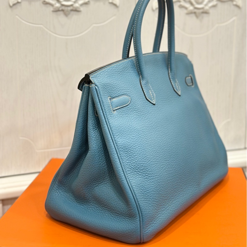 #配件齊全 #最便宜鉑金包 愛馬仕鉑金包Birkin35 Togo皮牛仔藍 小賈斯丁同款🔥-8