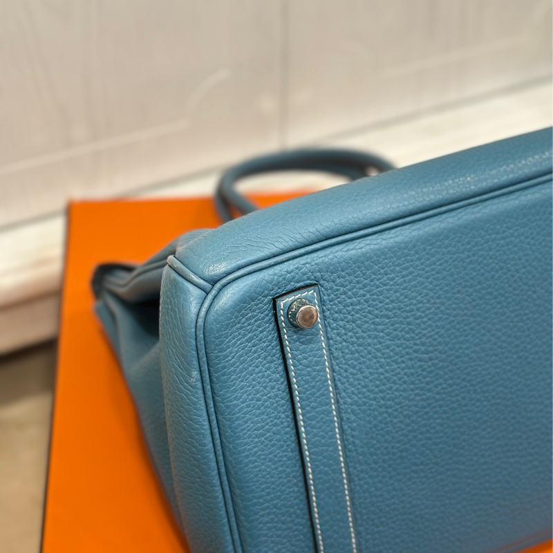 #配件齊全 #最便宜鉑金包 愛馬仕鉑金包Birkin35 Togo皮牛仔藍 小賈斯丁同款🔥-12