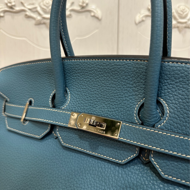 #配件齊全 #最便宜鉑金包 愛馬仕鉑金包Birkin35 Togo皮牛仔藍 小賈斯丁同款🔥-14