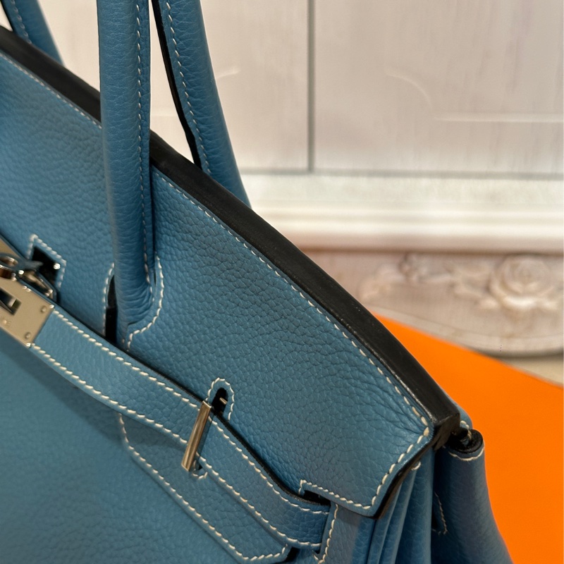 #配件齊全 #最便宜鉑金包 愛馬仕鉑金包Birkin35 Togo皮牛仔藍 小賈斯丁同款🔥-25