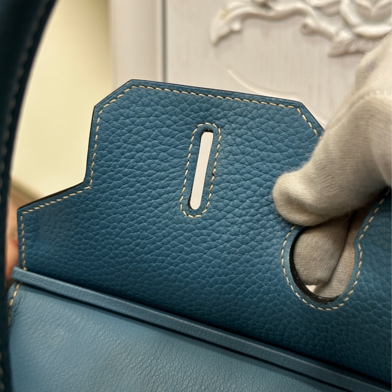 #配件齊全 #最便宜鉑金包 愛馬仕鉑金包Birkin35 Togo皮牛仔藍 小賈斯丁同款🔥-35